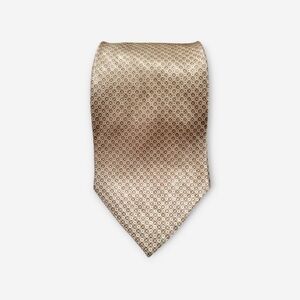 Vintage 100% Silk Tan Patterned Tie
